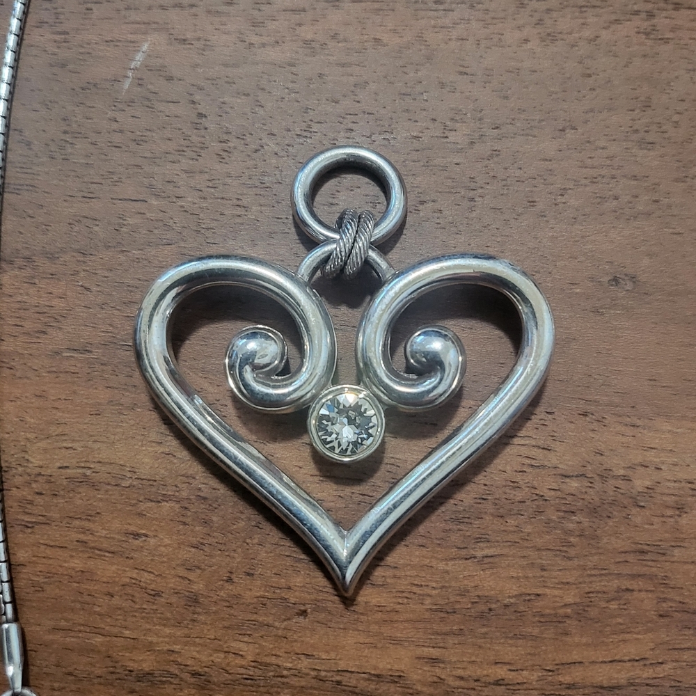 Brighton Long Silver Necklace with 2 Brighton Pendants - Picture 5 of 12